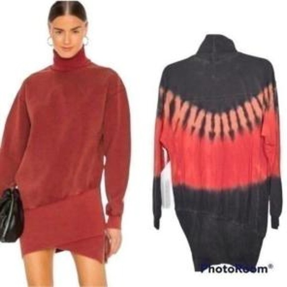 Young Fabulous Broke Vintage Washed Black tie dye Slouchy Sweatshirt dress S - Picture 1 of 9